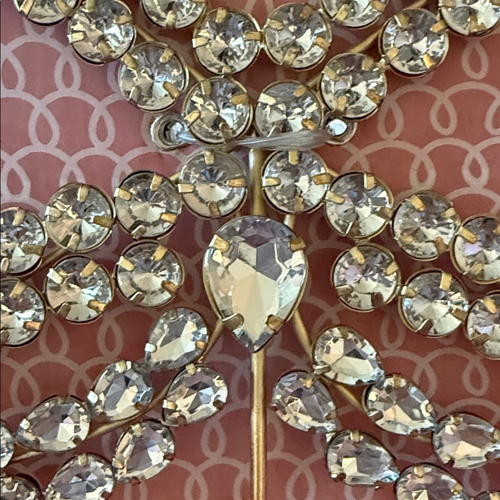 NEW Cupcakes and Cashmere Crystal Bow Tree Topper Gold Glam Holiday Decor NWT - Picture 6 of 9
